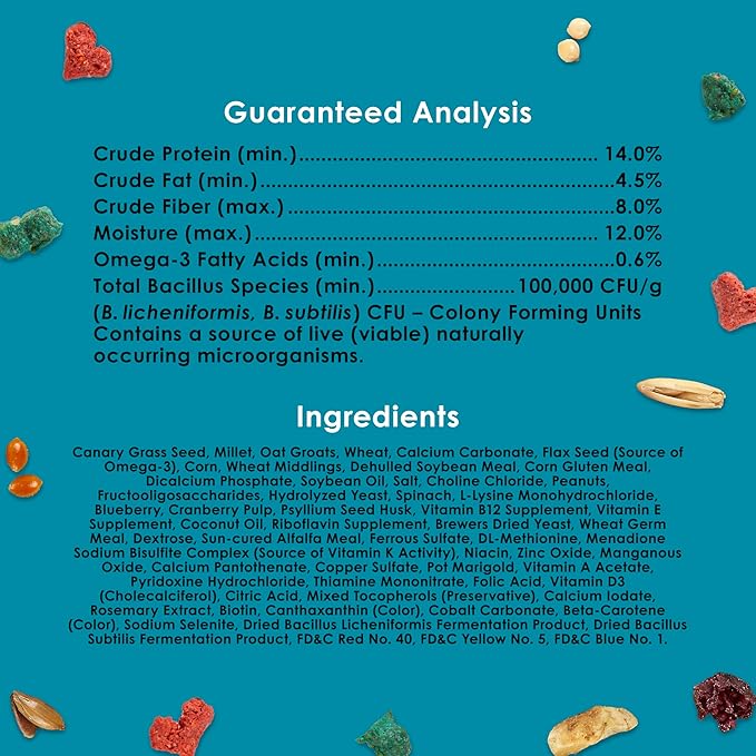 Kaytee Forti-Diet Pro Health Nourish+Protect Parakeet Food,Comprehensive Nutrition Backed by Science,Digestive Health,Immune Support,4 pounds,(Pack of 2)