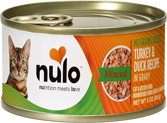Nulo Turkey & Duck Grain-Free Minced Wet Canned Cat Food,3 Ounce,(Pack of 48)