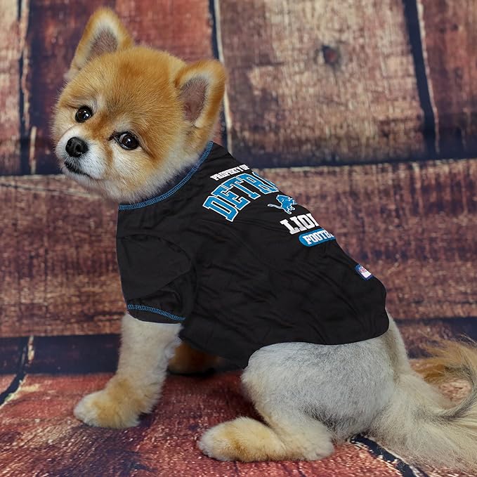 NFL Detroit Lions Dog T-Shirt for Pets, Size Large. Officially Licensed Pet Shirt with Team Logo, Soft Stretchable Comfort Fit Apparel for Dogs & Cats