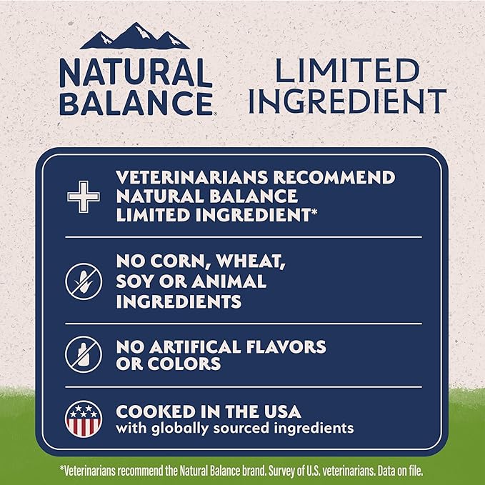Natural Balance Limited Ingredient Adult Wet Canned Dog Food with Vegan Plant Based Protein and Healthy Grains, Vegetarian Recipe, 13 Ounce (Pack of 12)