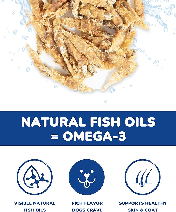 PAWUP Dog Treats Chicken & Fish, High in Protein and Omega-3, for Large Small Dogs, 10.5 oz