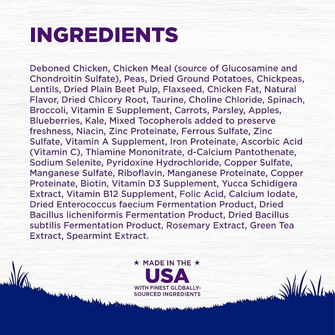 Wellness Complete Health Large Breed Adult Dry Dog Food, Grain Free Kibble, Natural, Chicken Recipe, 24 lb Bag