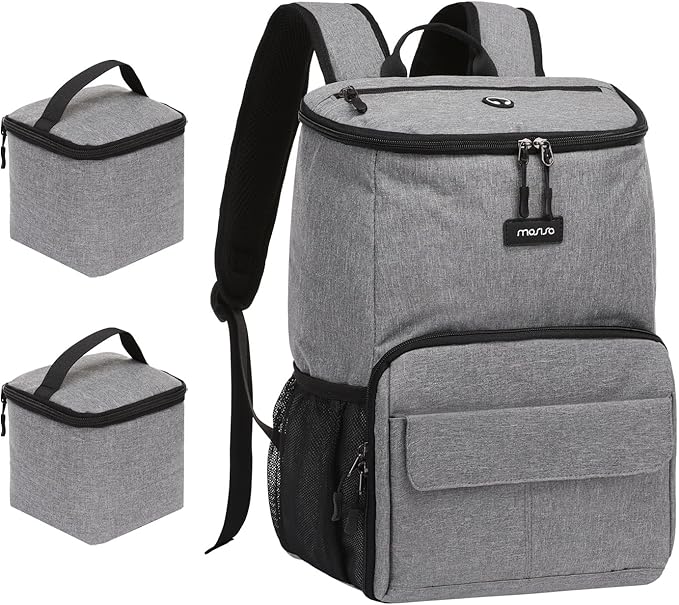 MOSISO Dog Travel Bag Backpack, Airline Approved Pet Accessories Organizer Daypack, Multi-Pockets Pet Supplies Storage Backpack with 2 Dog Food Baskets for Traveling Weekend Away, Grey