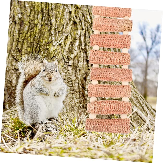 Natural Corncobs Climbing Ladder Toy for Hamsters and Pets Multi-Functional Chew and Exercise Accessory for Bird Cages Provides and Balance Improvement