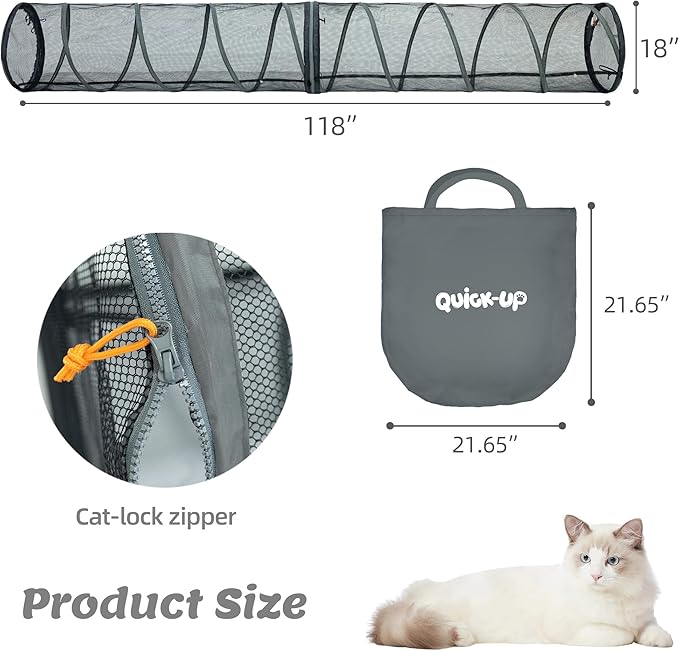 Cat Furniture for Indoor and Outdoor Playpen Portable Cat Tunnels, Kennel Enclosure,Portable Catio for Indoor Cats, Dogs & Small Animals,Easy Connected with Tents or Cubes,2 Packs