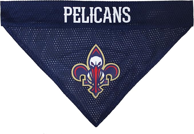Pets First NBA Dog Bandana - New Orleans Pelicans Reversible Pet Bandana. 2 Sided Home & Away Sports Bandana with a PREMIUM Embroidery TEAM Logo, Large/X-Large