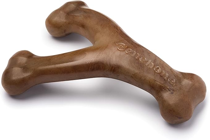 Benebone Fishbone and Wishbone Durable Dog Chews | Made in USA | Real Fish and Bacon Flavors