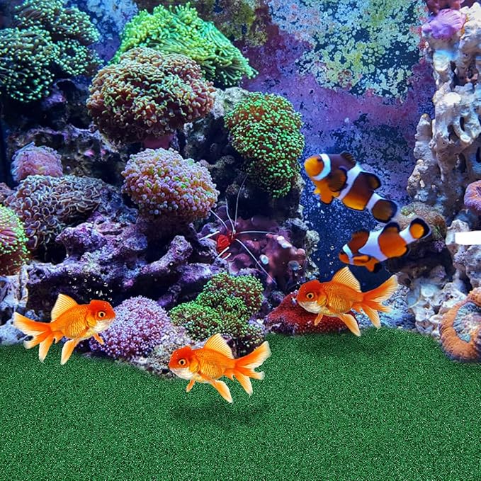 jojofuny Artificial Grass Turf: Turtle Basking Ramp, Aquatic Grass Lawn, Simulation Reptile Turf for Pet, Fish Tank Reptile Ramp Terrace Turtle Resting Basking Platform