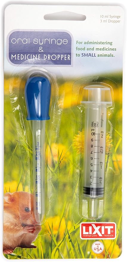 Lixit® Nursing and Hand Feeding Syringe and Bottle Kits for Cats, Rabbits, Puppies and Other Pets (Syringe + Dropper)