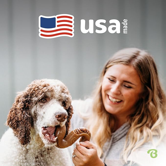 Benebone Tripe Bone Durable Dog Chew Toy for Aggressive Chewers, REAL Beef, Made in USA, Medium