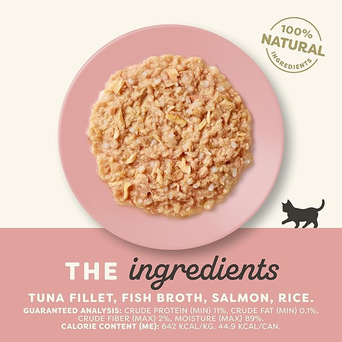 Applaws Natural Wet Kitten Food, Limited and Natural Ingredients, High Protein with No Artificial Additives, Tuna Fillet & Salmon in Broth (24 x 2.47oz Cans)
