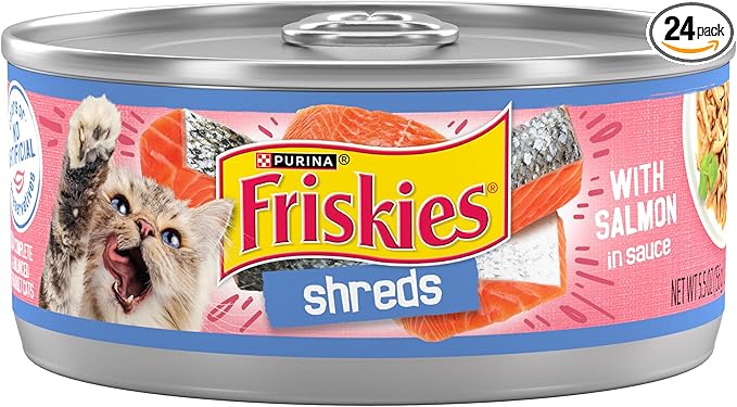 Purina Friskies Shreds With Salmon in Sauce Wet Cat Food - (Pack of 24) 5.5 oz. Cans