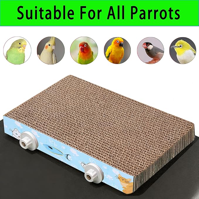 2Pcs 12.4in Large Paper Bird Toys, Bird Platform, Parrot Toy, Help Birds Clean Beak, Release Stress, Reduce Boredom - Suitable for Macaws, Small Parakeets, and Other Small to Medium-Sized Pet Birds