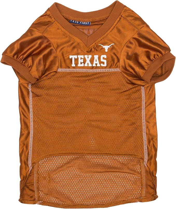 Pets First NCAA College Texas Longhorns Mesh Jersey for DOGS & CATS, X-Small.Licensed Dog Jersey with your Favorite Football/Basketball College Team