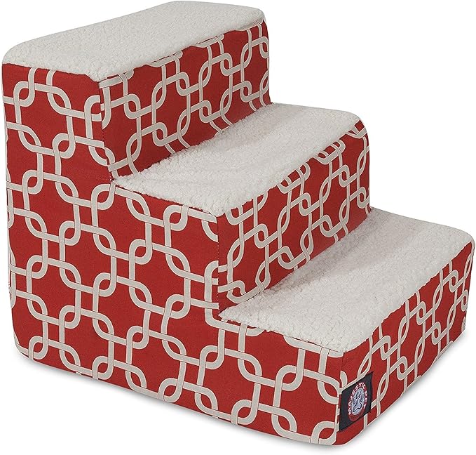 Majestic Pet Portable Pet Stairs | Soft Sherpa Steps Foam Feeling | Steps for Dogs & Cats | Dog & Cat Ramp | Perfect for Bed & Sofa | Indoor Only | Max Weight: up to 250 Lbs