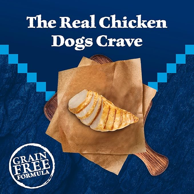 Blue Buffalo Wilderness High Protein Grain Free Dry Food for Adult Dogs, 34% Protein, with Chicken, 34 lb. Bag