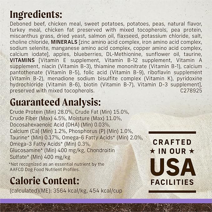 Merrick Premium Grain Free Dry Puppy Food, Wholesome and Natural Kibble with Real Texas Beef and Sweet Potato - 10.0 lb. Bag