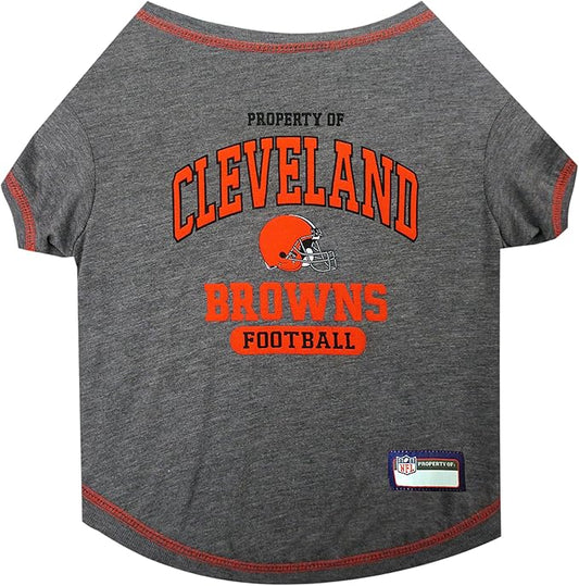 NFL Cleveland Browns Dog T-Shirt for Pets, Size X-Small. Officially Licensed Pet Shirt with Team Logo, Soft Stretchable Comfort Fit Apparel for Dogs & Cats