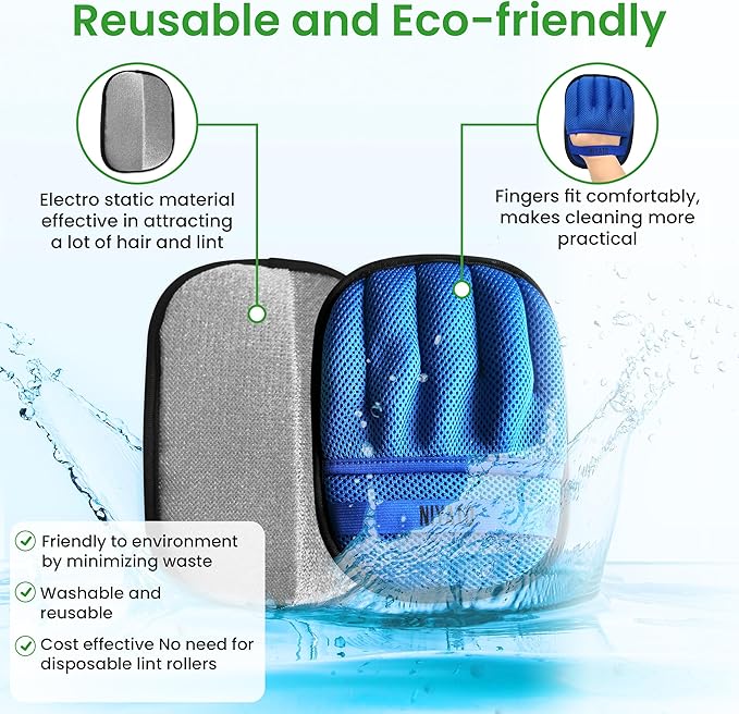Pet Self Cleaning Slicker Brush and Pet Hair Remover Glove. A Brush for Cat and Dog Shedding, Massaging, and a Cleaning Mitt with Improved Design. Suitable for Long and Short haired Dogs and Cats