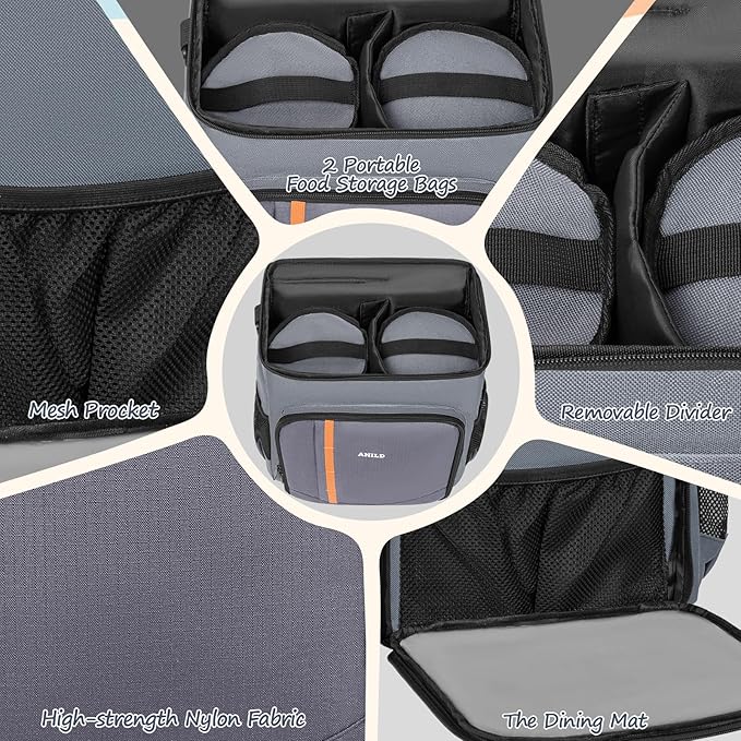 ANILD Dog Travel Bag Backpack, Flight-Ready TSA-Approved Dog Travel Bag with 2 Leak-Proof Food Canisters, 3 Foldable Silicone Bowls, Multi-Compartment Organizer for Hiking, Camping, Dog Mom Essentials