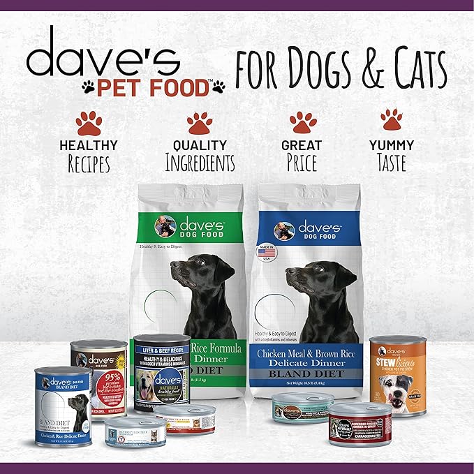 Dave's Pet Food Limited Ingredient Dog Food (95% Turkey & Chicken), Made in USA Grain Free Wet Canned Meals, Large & Small Breeds, 12.5 oz Cans (12 Pack)