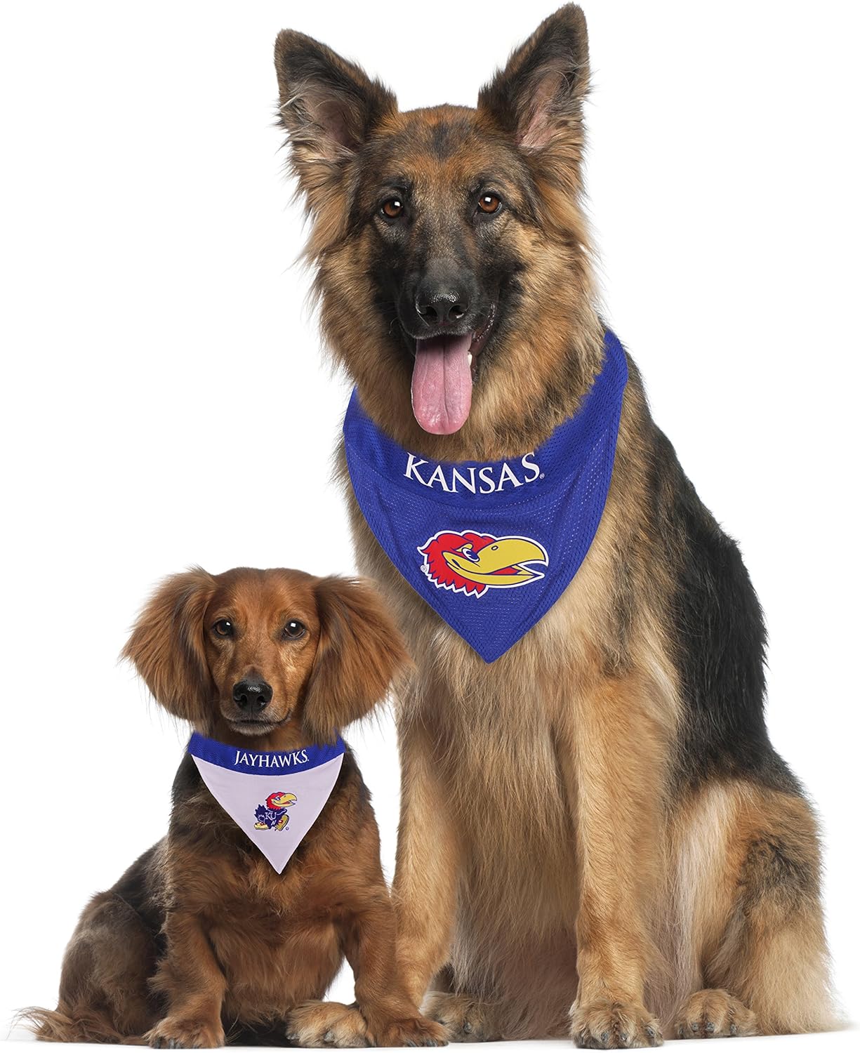 Pets First Collegiate Pet Accessories, Reversible Bandana, Kansas Jayhawks, Large/X-Large