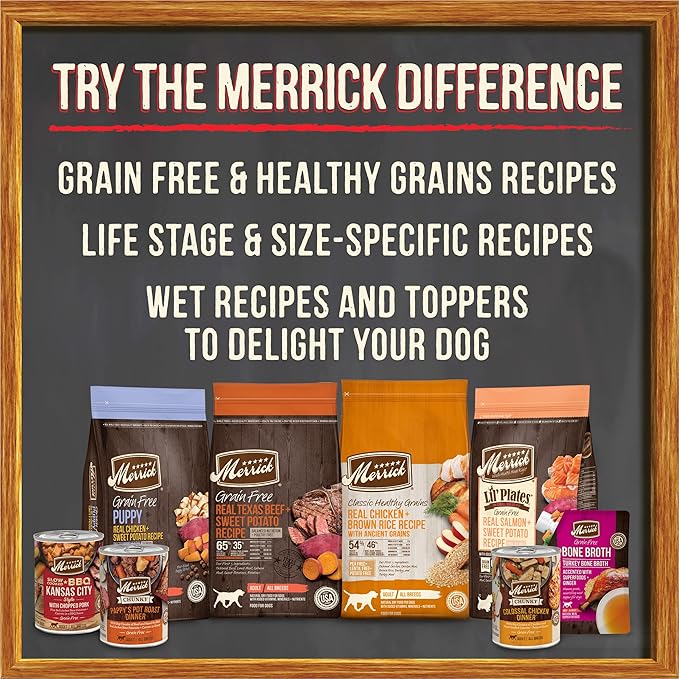 Merrick Grain Free Premium Large Breed Dry Dog Food, Wholesome and Natural Kibble, Chicken and Sweet Potato - 22.0 lb. Bag