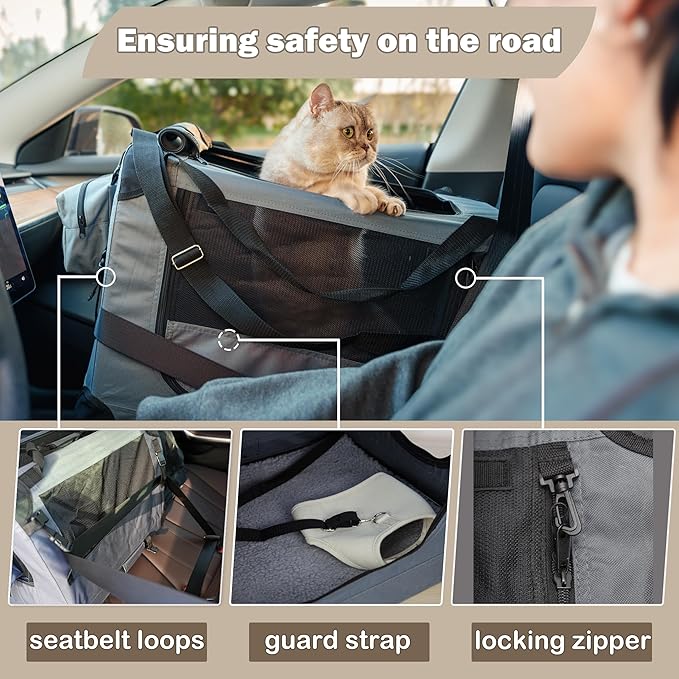 Prutapet Expandable Large Cat Carrier for 2 Cats Big Cat 20lbs+ Soft Sided Portable Crate 24"x16.5"x16.5" for Car Traveling Long Trips Ride with Collapsible Bowl and Litter Box