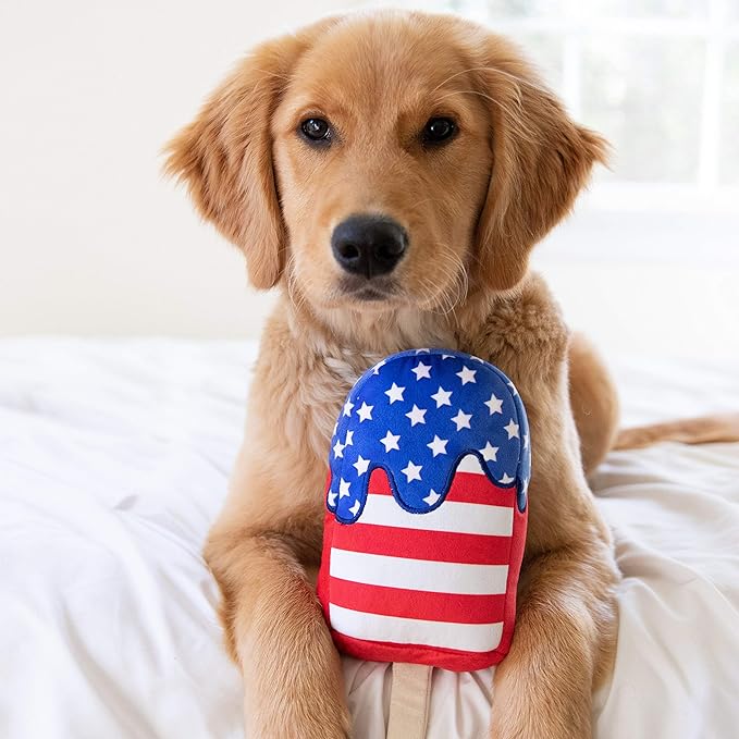 Huxley & Kent for Dogs Star Pop (Large) 4th of July Power Plush Dog Toy with Squeaker