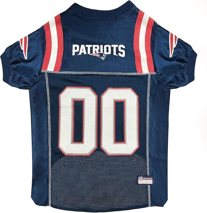 Pets First NFL New England Patriots Dog Jersey, Size Medium, Football Shirt Costume for Pet, Dog Sports T-Shirt, NFL Team Clothing for Cats, Licensed Pet Apparel Available in 7 Sizes and 32 Teams