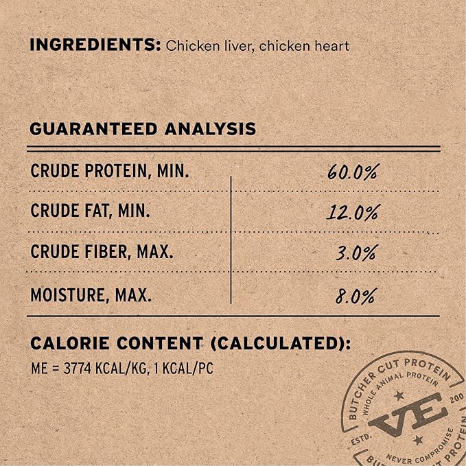 Vital Essentials Freeze Dried Cat Treats | Chicken Giblets, Single Protein | Premium Quality | Grain Free, Healthy Treats for Cats, 1 oz Bag