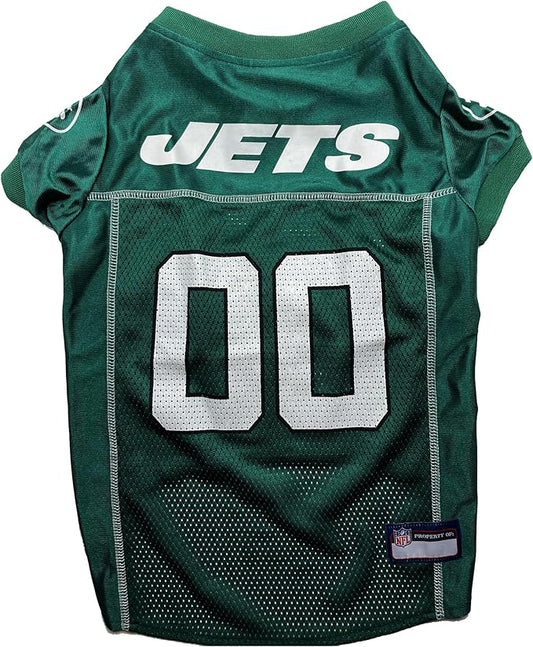Pets First NFL New York Jets Dog Jersey, Size Medium, Football Shirt Costume for Pet, Dog Sports T-Shirt, NFL Team Clothing for Cats, Licensed Pet Apparel Available in 7 Sizes and 32 Teams