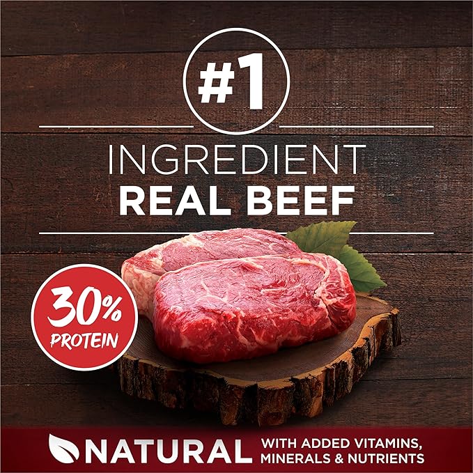 Purina ONE Grain Free Natural High Protein Dry Dog Food Formula True Instinct with Real Beef with Added Vitamins, Minerals and Nutrients - 25 lb. Bag