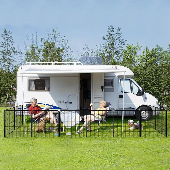 Topeakmart Dog Playpen Outdoor Puppy Exercise Pen Indoor Portable Pet Fence for Yard/RV Camping, 32 Inch 4 Panels