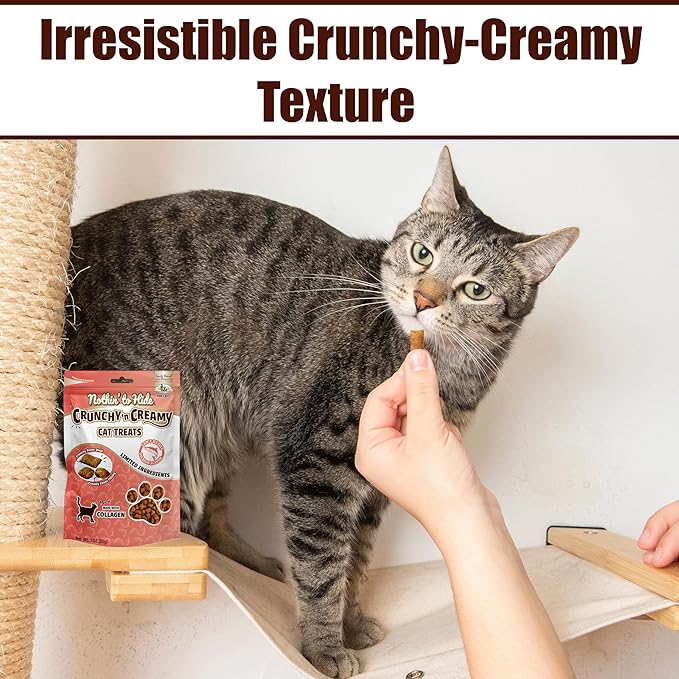 Fieldcrest Farms Nothin’ to Hide Collagen Cat Treats – Crunchy & Creamy Cat Snacks, High-Protein Healthy Treats for Skin, Coat & Joint Support, Salmon Flavor, 3 oz.