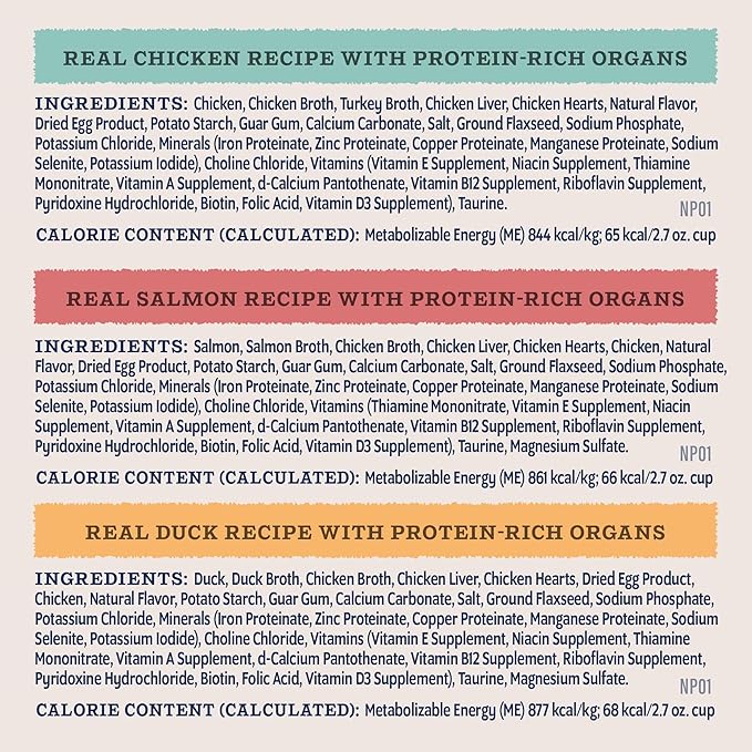 Natural Balance Ultra Protein Wet Cat Food Cuts in Gravy, Variety Pack with Protein-Rich Organs for Cats, Organ Cat Food with High Protein - 2.7oz. Case of 12