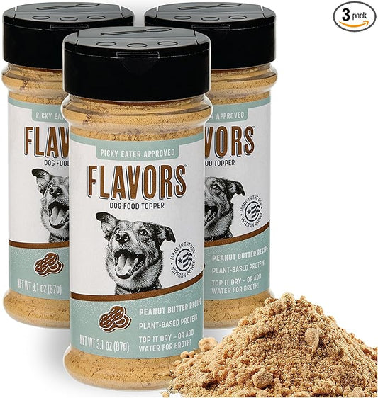 BEAUMONT BASICS Flavors Dog Food Topper, Freeze-Dried, Grain-Free, (3 Pack), 3.1 oz - Peanut Butter Recipe