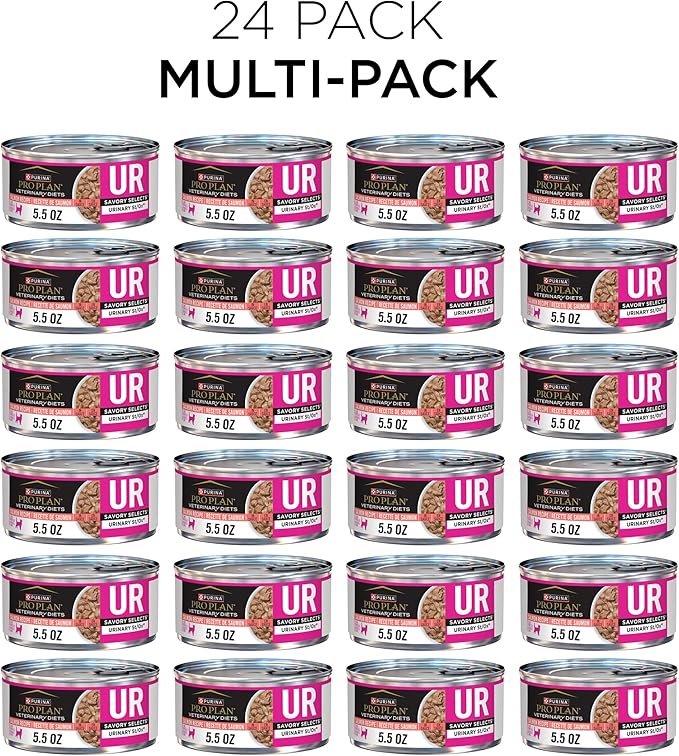 Purina Pro Plan Veterinary Diets UR Urinary St/Ox Savory Selects Feline Formula Salmon Recipe in Sauce Wet Cat Food - (Pack of 24) 5.5 oz. Cans
