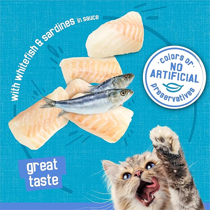 Friskies Purina Shreds with Whitefish and Sardines in Sauce Wet Cat Food - (Pack of 48) 5.5 oz. Cans