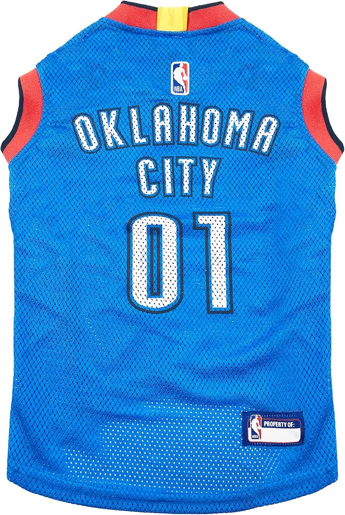NBA OKLAHOMA CITY THUNDER DOG Jersey, X-Small - Tank Top Basketball Pet Jersey