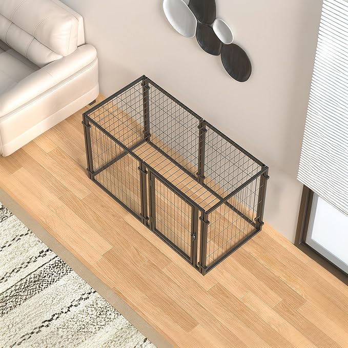 47.2 Inch Large Dog Crate and Playpen for Small Medium Large Breeds Indoor Outdoor Use with Easy Assembly Durable Construction Spacious Design