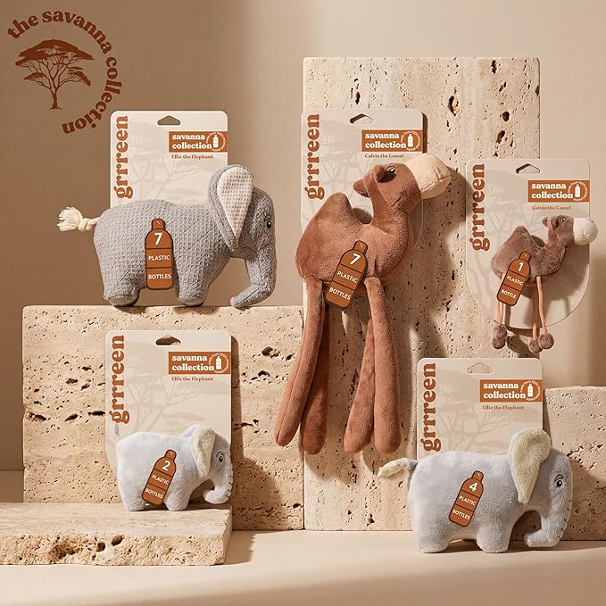 Dog Toys | Plush Elephant Stuffed Animal for Dogs | Eco Friendly Medium Dog Toy
