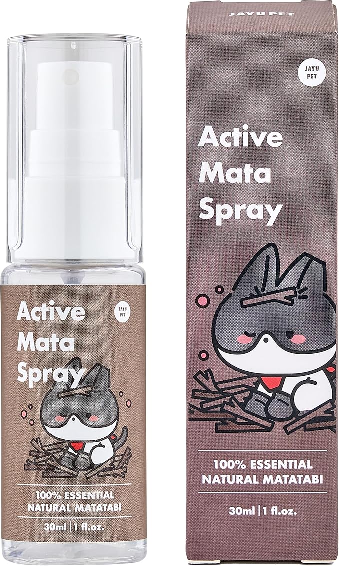 JAYU PET Active MATA Spray – 100% Natural Silvervine Spray for Cats, Liquid Catnip Alternative, Calming Mist for Indoor Kittens, Boosts Play & Engagement, Reduces Stress (1 fl oz)