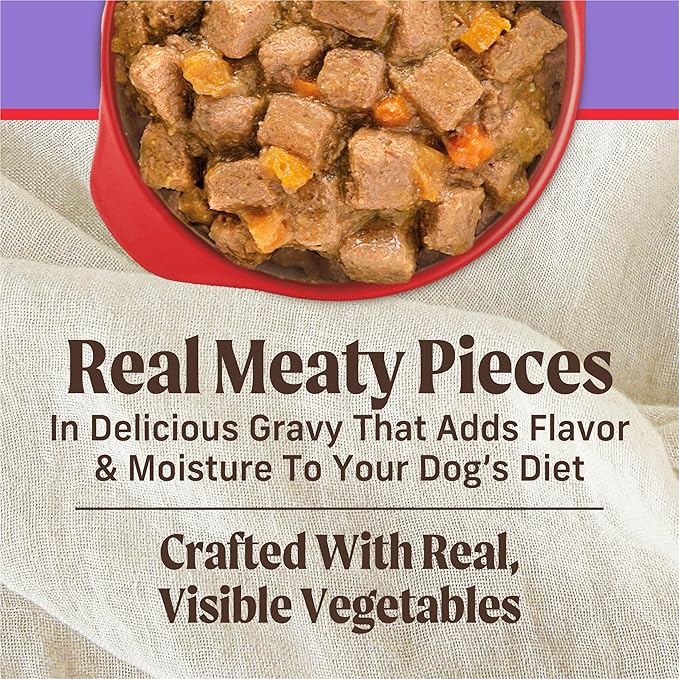 Merrick Puppy Plate Grain Free Wet Puppy Food with Real Deboned Beef, Carrots, Sweet Potatoes and Apples in Gravy, 12.7 oz. Can