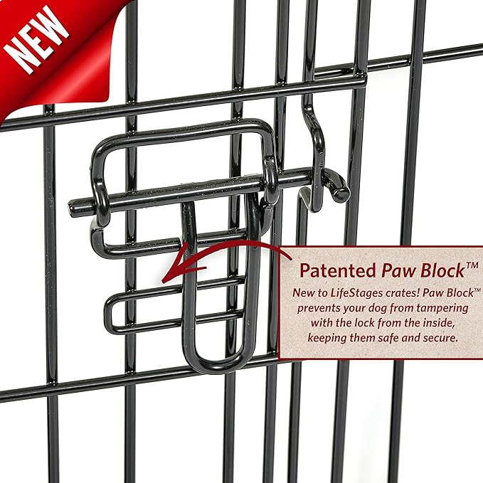 MidWest Homes for Pets 24-Inch LifeStages Crate for Small Breeds, 12-20 lbs, Double Door Folding Dog Crate with Divider Panel, Leak-Proof Tray & Secure Latch, Heavy-Duty & Easy to Assemble