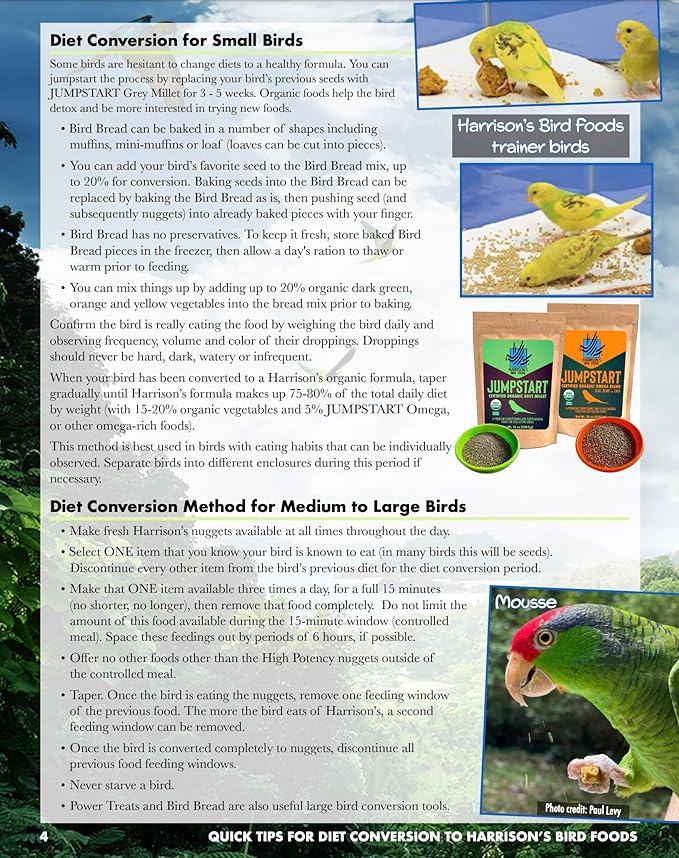 Harrison's Bird Foods Adult Lifetime Coarse Certified Organic Non-GMO Daily Maintenance Formula for Medium to Large Birds, Parrots, Cockatoos, Macaws etc, Suitable for All Life Stages, 454g / 1lb