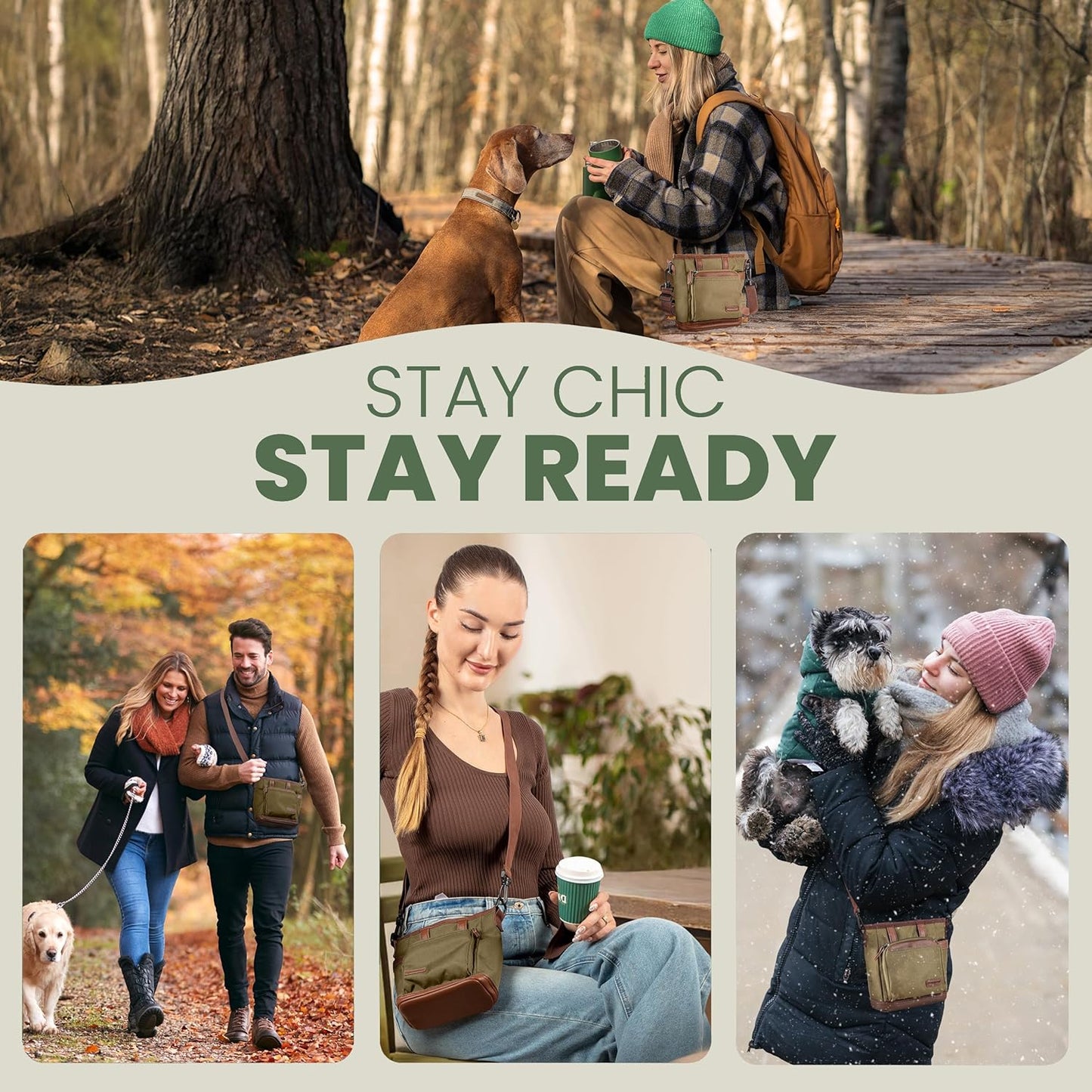 BEAU&FUR Dog Treat Pouch with Clicker for Training - Hands-Free Dog Treat Bag with Magnetic Closure, Built-in Poop Bag Holder Pocket