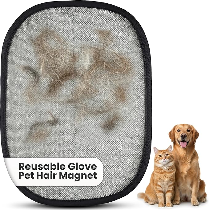 KEYVOZ Pet Hair Removal Glove for Cats and Dogs, Electrostatic Magic Brush Pet Hair Remover for Dog Couch, Available in Blue, Purple, Pink, Brown- Perfect for Pet Owners (Brown)