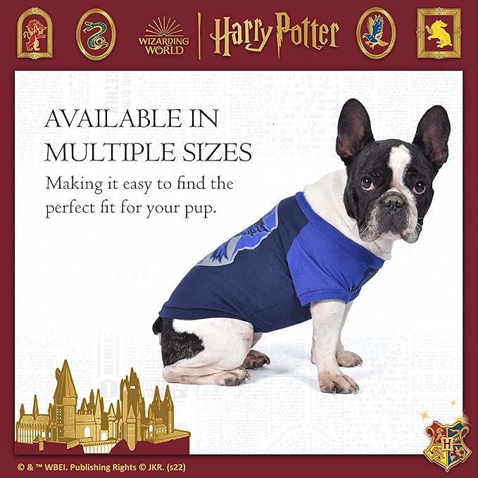 Harry Potter Ravenclaw Pet T-Shirt in Size Large | L Dog T-Shirt, Harry Potter Dog Shirt | Harry Potter Dog Apparel & Accessories for Hogwarts Houses, Ravenclaw (FF19293)