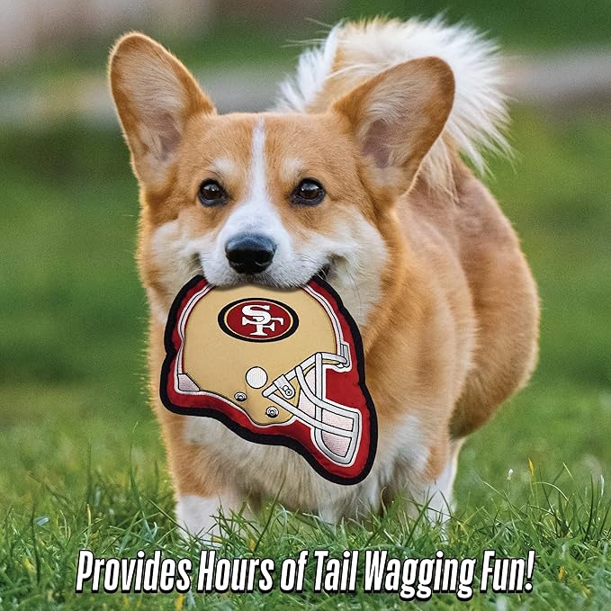The 1st Ever Tough but Smooth Dog Toy NFL SAN Francisco 49ERS Football Helmet Tough Pet Toy. A Premium Quality Doggie Toy with Built-in Squeaker. Sports Fans Favorite Chew Toy